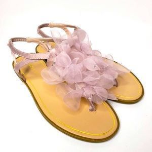 NIB Madden Girl Goodie Floral Mesh Strappy Thong Sandals 7.5